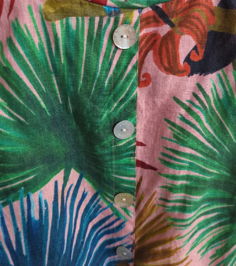 Farm Rio Tropical Toucan Button-Front Dress - Pink & Multicolor - Picture 2 of 8